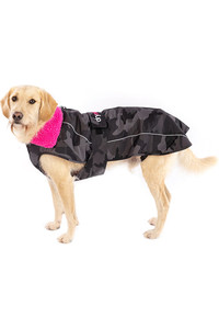 2023 Dryrobe Dog Coat V3 DRV3 - Black Camouflage / Pink